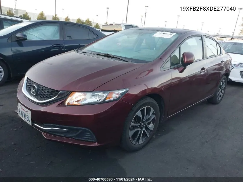 2013 Honda Civic Ex VIN: 19XFB2F8XDE277040 Lot: 40700590