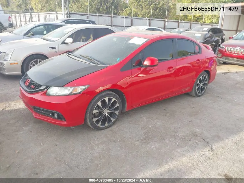 2013 Honda Civic Si VIN: 2HGFB6E55DH711479 Lot: 40703405