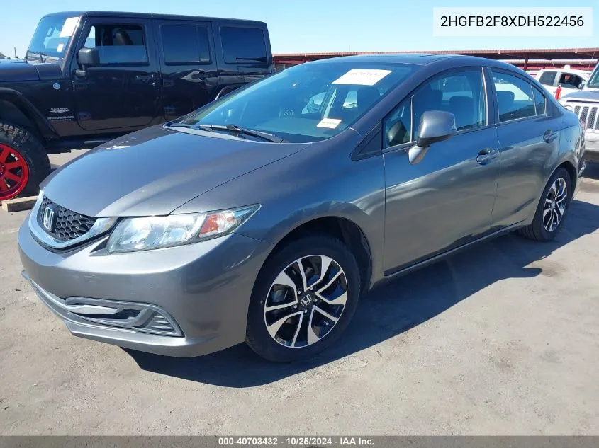 2013 Honda Civic Ex VIN: 2HGFB2F8XDH522456 Lot: 40703432