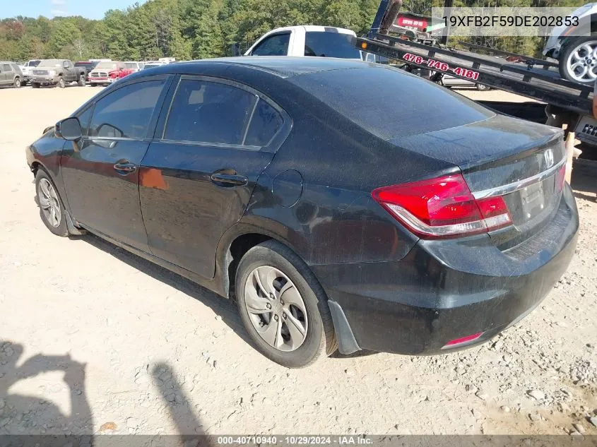 2013 Honda Civic Lx VIN: 19XFB2F59DE202853 Lot: 40710940