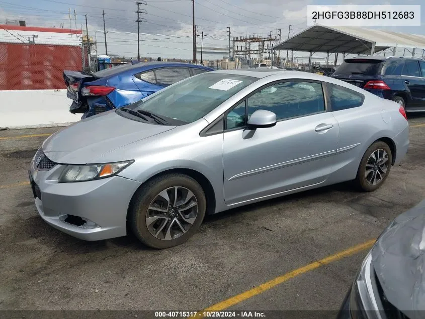 2013 Honda Civic Ex VIN: 2HGFG3B88DH512683 Lot: 40715317