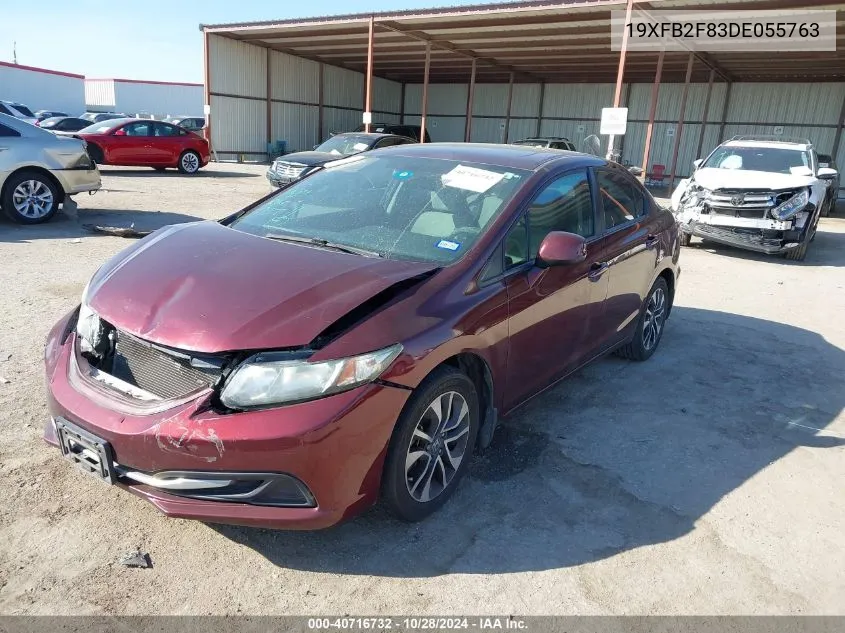 2013 Honda Civic Ex VIN: 19XFB2F83DE055763 Lot: 40716732