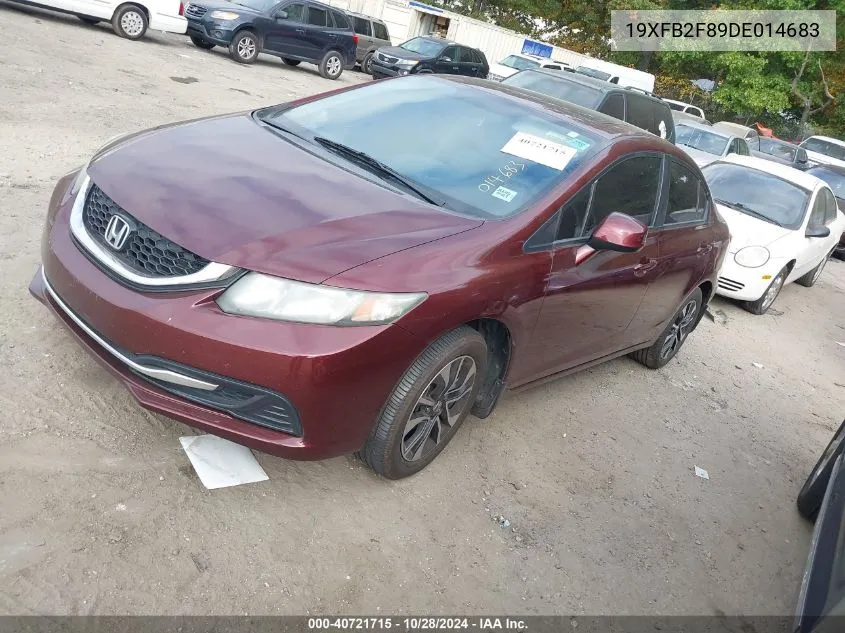 2013 Honda Civic Ex VIN: 19XFB2F89DE014683 Lot: 40721715