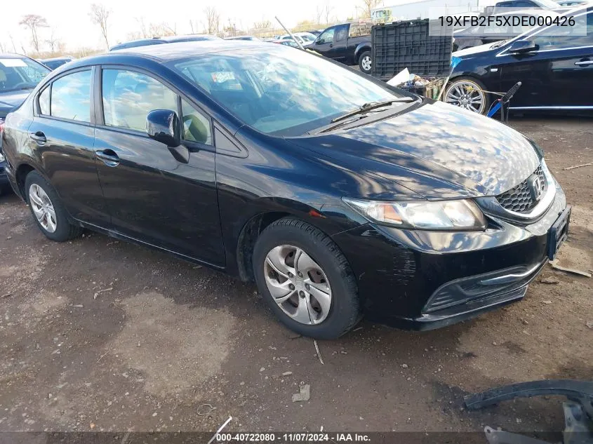 2013 Honda Civic Lx VIN: 19XFB2F5XDE000426 Lot: 40722080