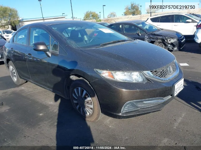 2013 Honda Civic Lx VIN: 19XFB2F57DE219750 Lot: 40726814