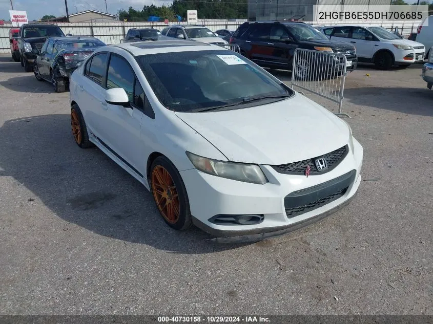 2013 Honda Civic Si VIN: 2HGFB6E55DH706685 Lot: 40730158