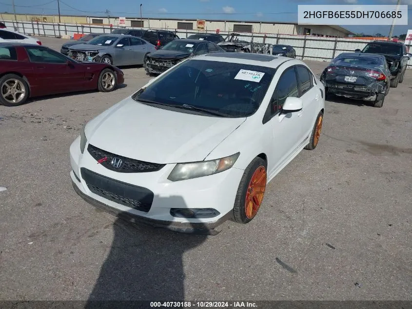 2013 Honda Civic Si VIN: 2HGFB6E55DH706685 Lot: 40730158