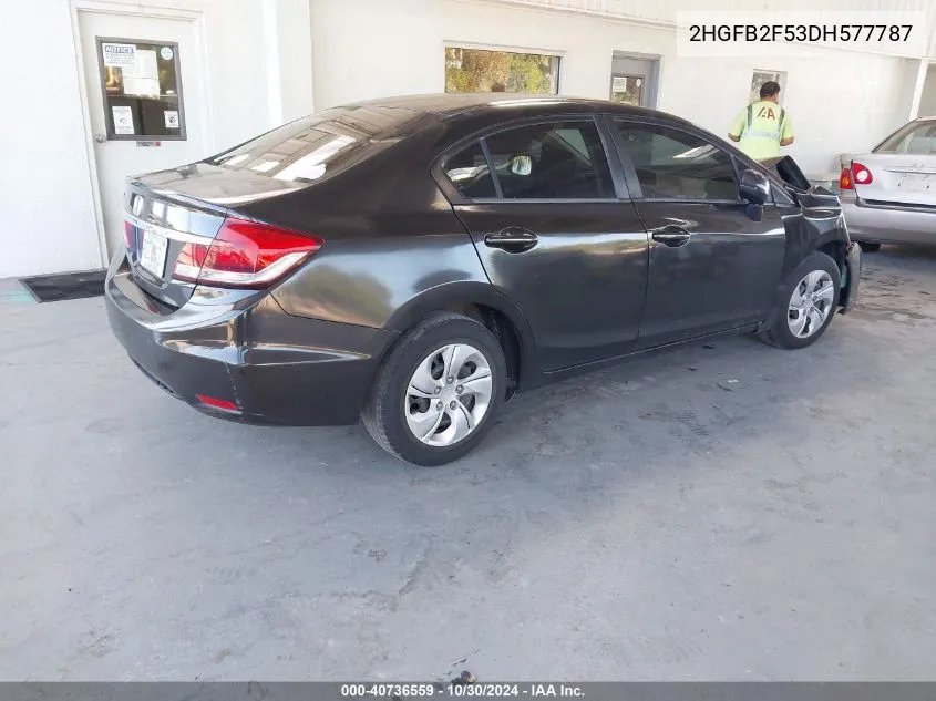 2013 Honda Civic Lx VIN: 2HGFB2F53DH577787 Lot: 40736559