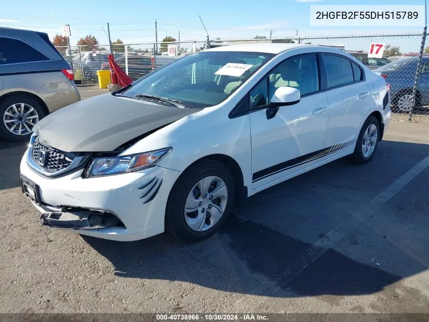 2013 Honda Civic Lx VIN: 2HGFB2F55DH515789 Lot: 40738966