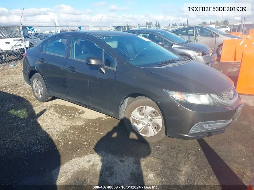 2013 Honda Civic Lx VIN: 19XFB2F53DE201939 Lot: 40740059