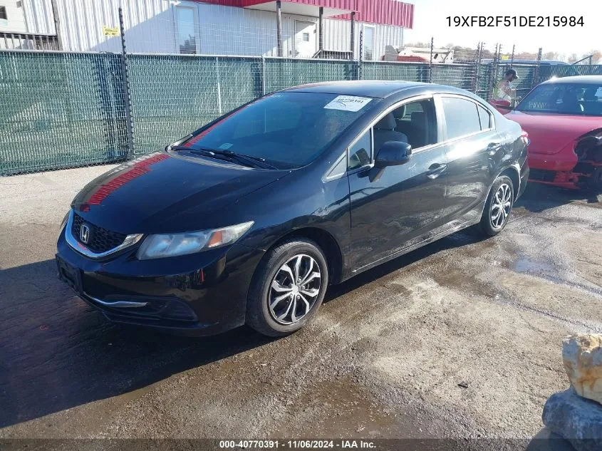 2013 Honda Civic Lx VIN: 19XFB2F51DE215984 Lot: 40770391