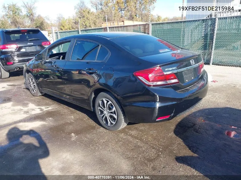 2013 Honda Civic Lx VIN: 19XFB2F51DE215984 Lot: 40770391