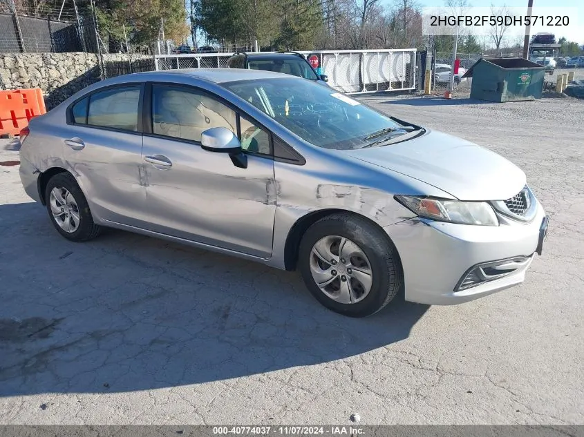 2013 Honda Civic Lx VIN: 2HGFB2F59DH571220 Lot: 40774037