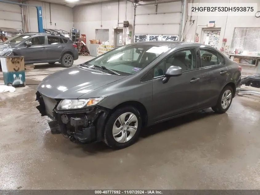 2013 Honda Civic Lx VIN: 2HGFB2F53DH593875 Lot: 40777592