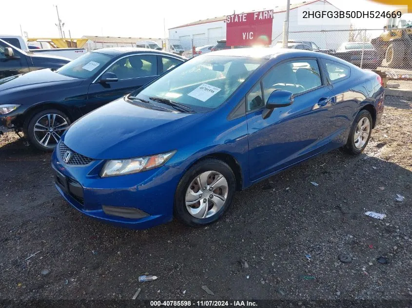 2013 Honda Civic Lx VIN: 2HGFG3B50DH524669 Lot: 40785598