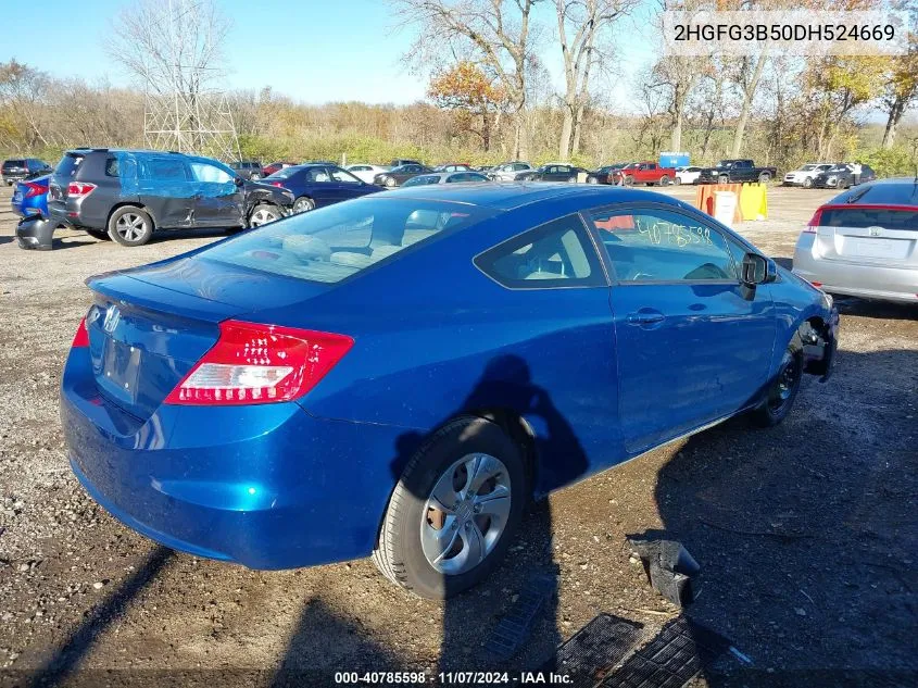 2013 Honda Civic Lx VIN: 2HGFG3B50DH524669 Lot: 40785598