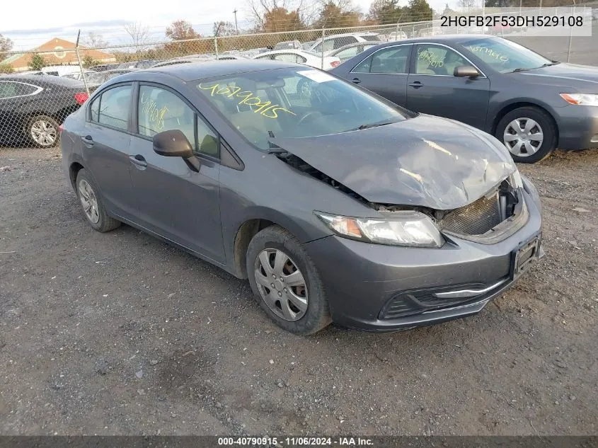 2013 Honda Civic Lx VIN: 2HGFB2F53DH529108 Lot: 40790915