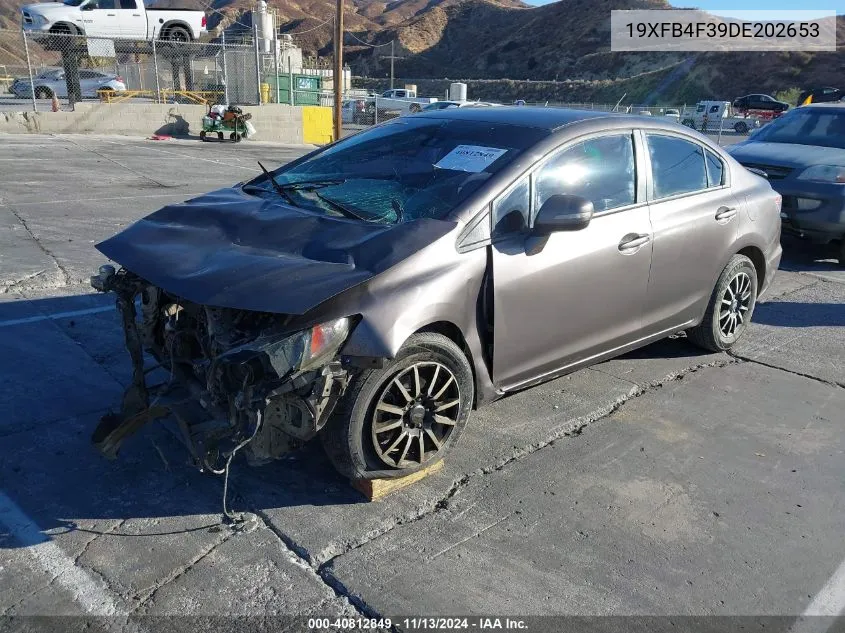 2013 Honda Civic Hybrid VIN: 19XFB4F39DE202653 Lot: 40812849