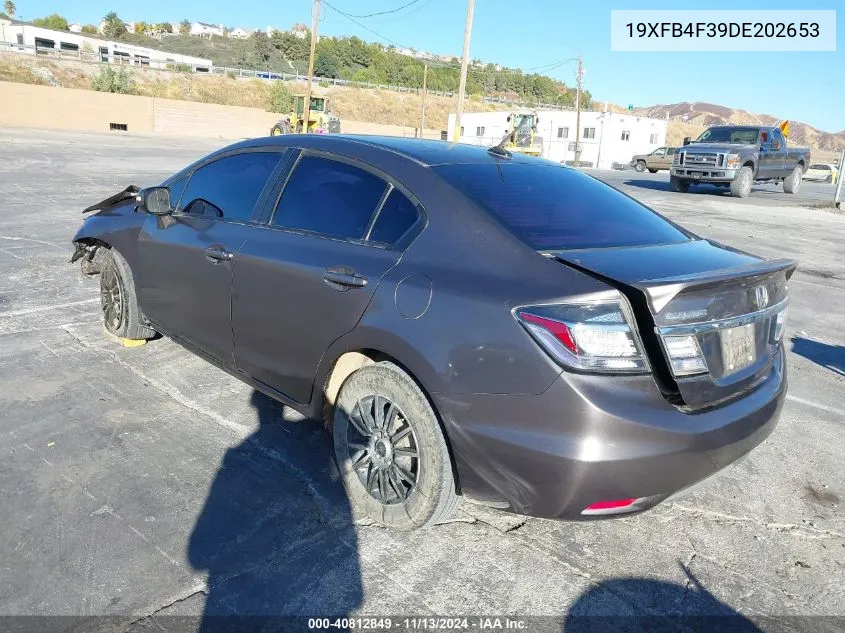 2013 Honda Civic Hybrid VIN: 19XFB4F39DE202653 Lot: 40812849