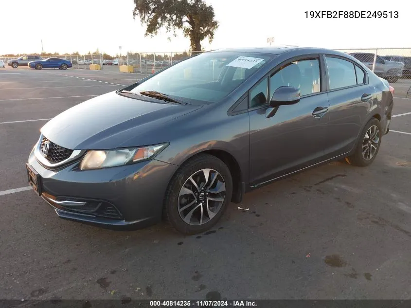 2013 Honda Civic Ex VIN: 19XFB2F88DE249513 Lot: 40814235