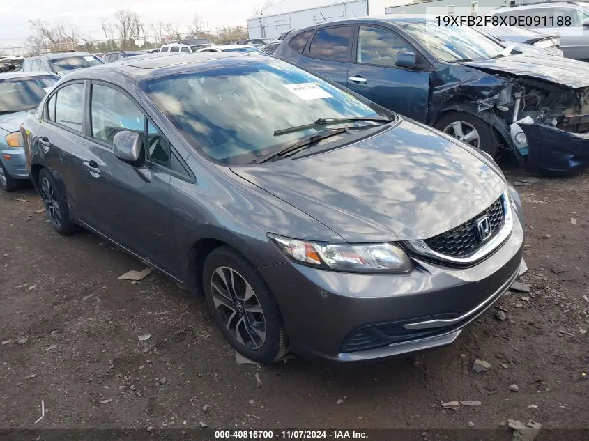 2013 Honda Civic Ex VIN: 19XFB2F8XDE091188 Lot: 40815700