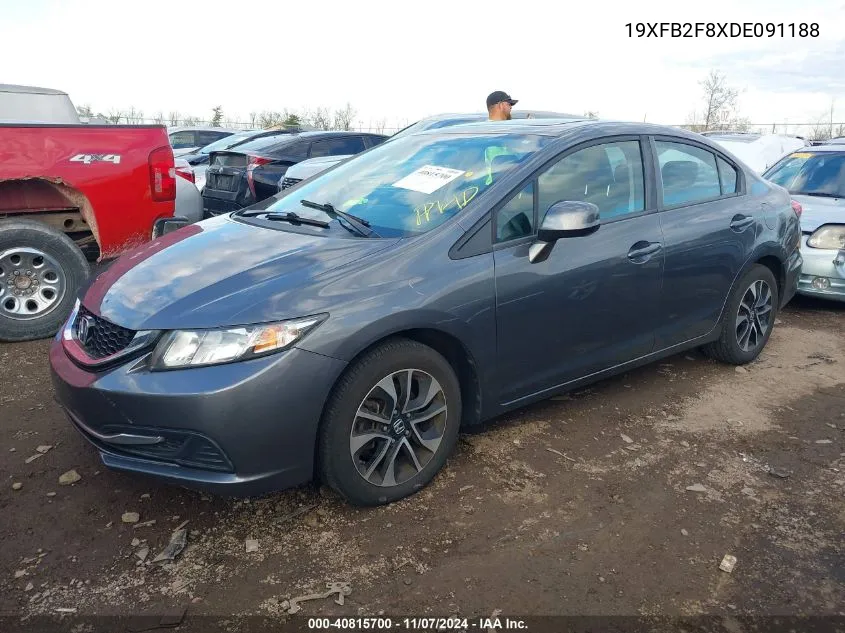 2013 Honda Civic Ex VIN: 19XFB2F8XDE091188 Lot: 40815700