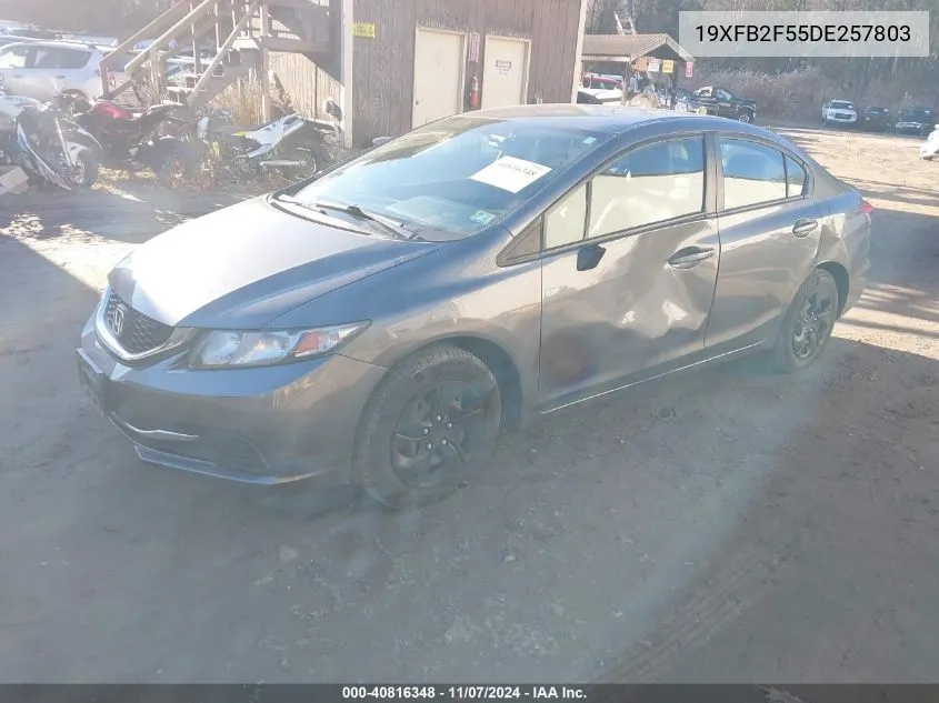 2013 Honda Civic Lx VIN: 19XFB2F55DE257803 Lot: 40816348