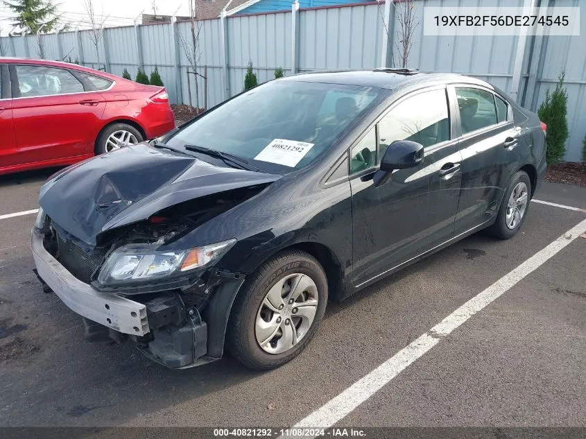 2013 Honda Civic Lx VIN: 19XFB2F56DE274545 Lot: 40821292