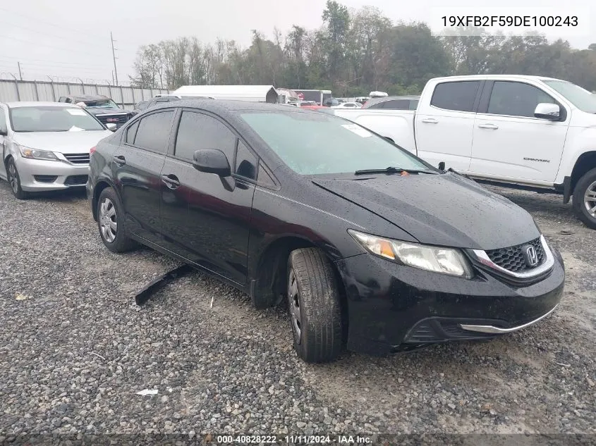 2013 Honda Civic Lx VIN: 19XFB2F59DE100243 Lot: 40828222