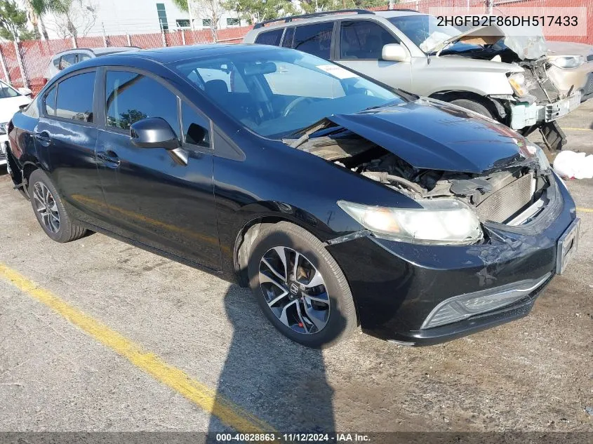 2013 Honda Civic Ex VIN: 2HGFB2F86DH517433 Lot: 40828863