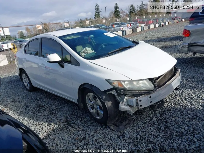 2013 Honda Civic Lx VIN: 2HGFB2F56DH523416 Lot: 40838877