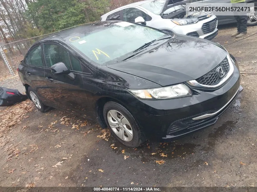 2013 Honda Civic Lx VIN: 2HGFB2F56DH572471 Lot: 40840774