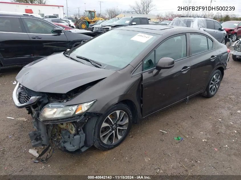 2013 Honda Civic Ex-L VIN: 2HGFB2F91DH500239 Lot: 40842143