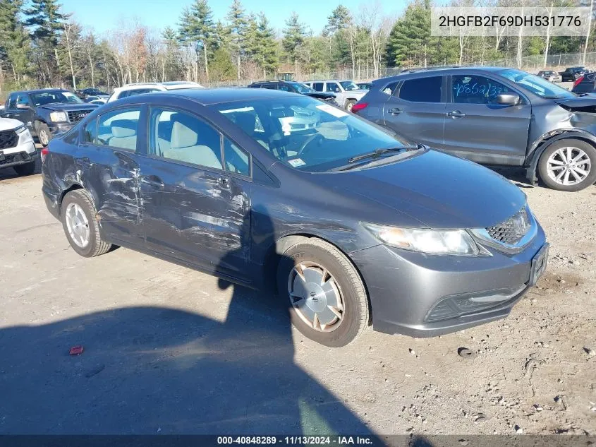 2013 Honda Civic Hf VIN: 2HGFB2F69DH531776 Lot: 40848289