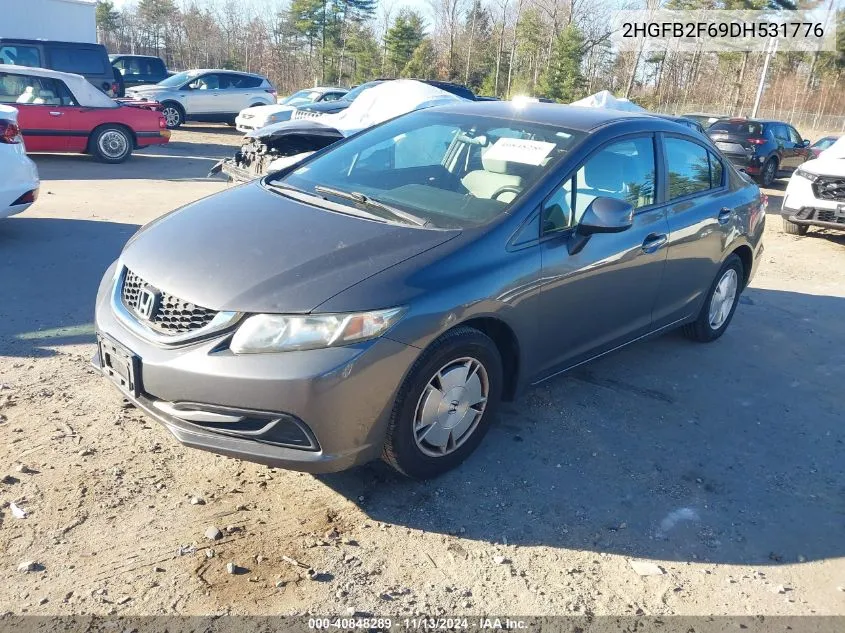 2013 Honda Civic Hf VIN: 2HGFB2F69DH531776 Lot: 40848289