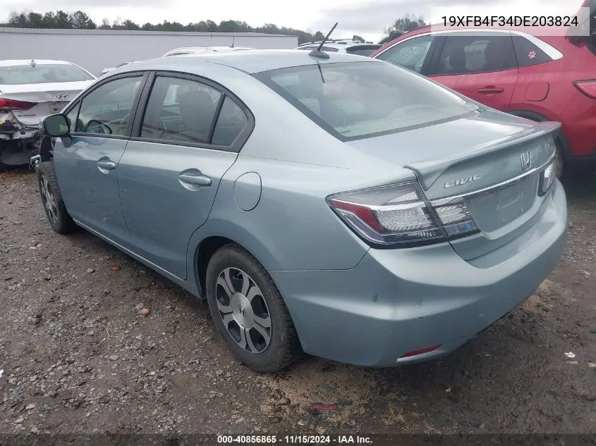 2013 Honda Civic Hybrid VIN: 19XFB4F34DE203824 Lot: 40856865