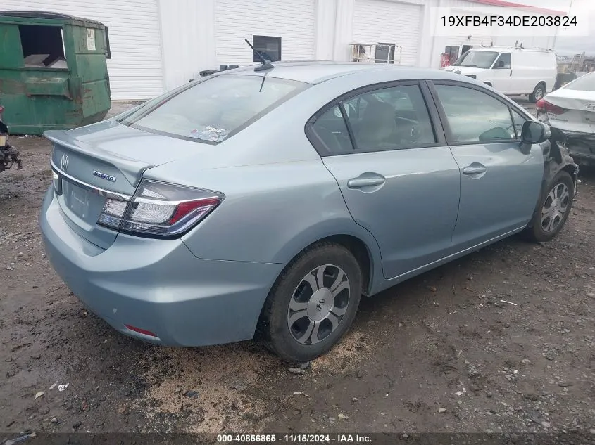 2013 Honda Civic Hybrid VIN: 19XFB4F34DE203824 Lot: 40856865