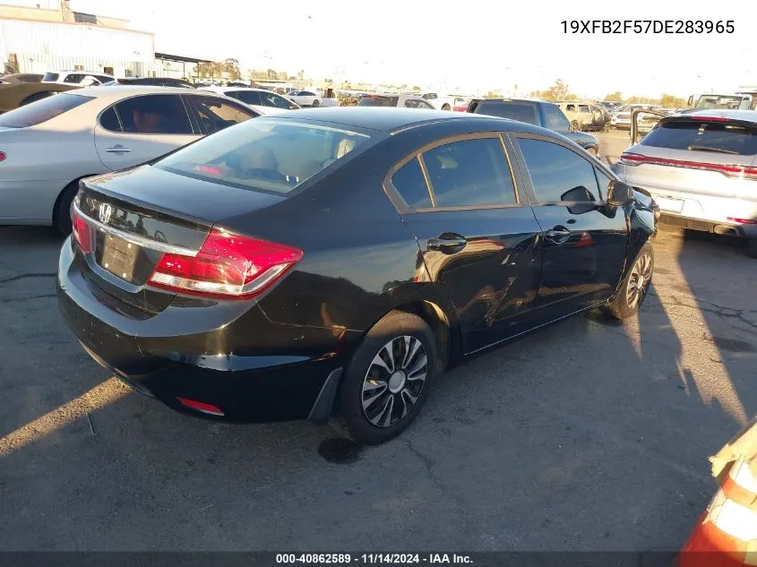 2013 Honda Civic Lx VIN: 19XFB2F57DE283965 Lot: 40862589