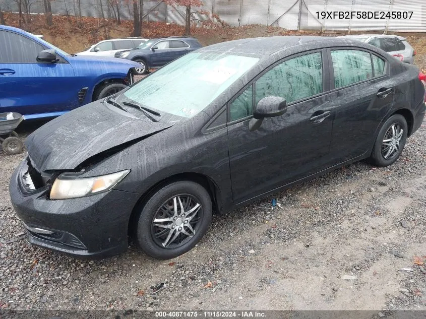 2013 Honda Civic Lx VIN: 19XFB2F58DE245807 Lot: 40871475