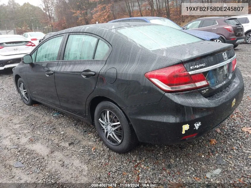 2013 Honda Civic Lx VIN: 19XFB2F58DE245807 Lot: 40871475