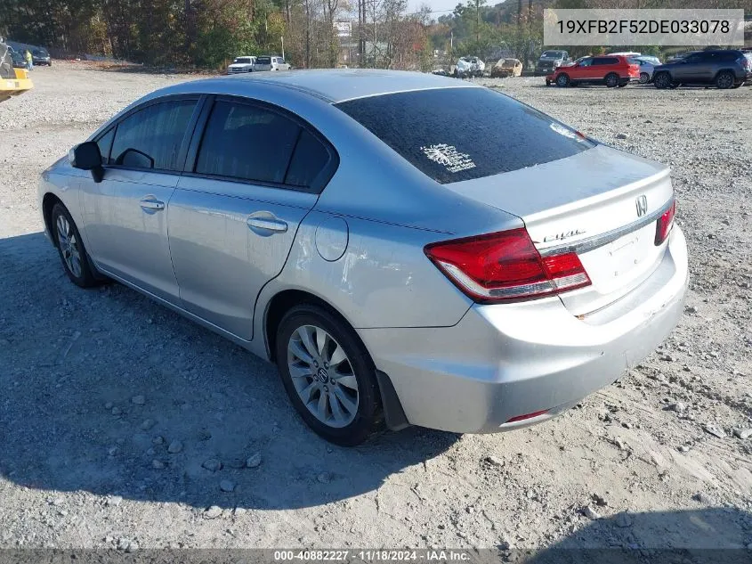 2013 Honda Civic Lx VIN: 19XFB2F52DE033078 Lot: 40882227