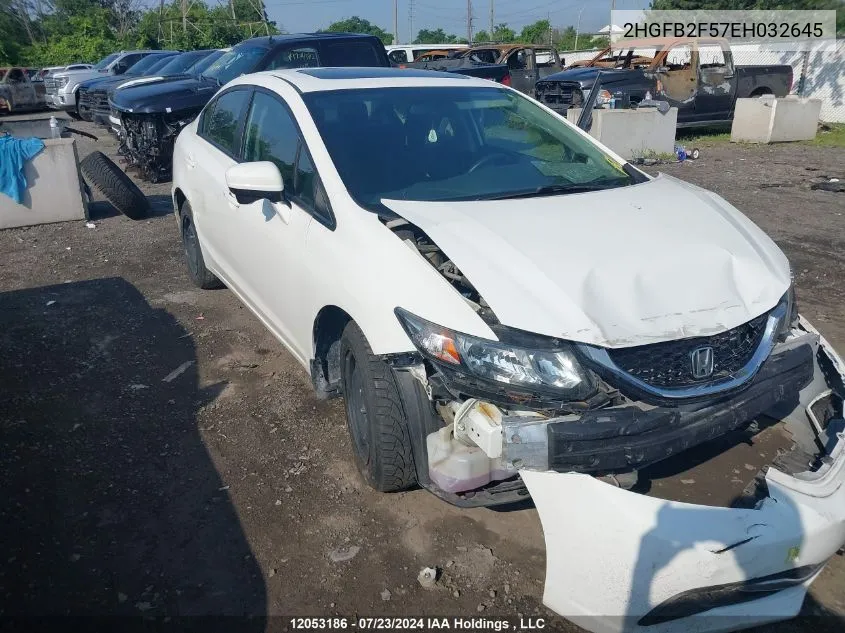 2014 Honda Civic Lx VIN: 2HGFB2F57EH032645 Lot: 12053186