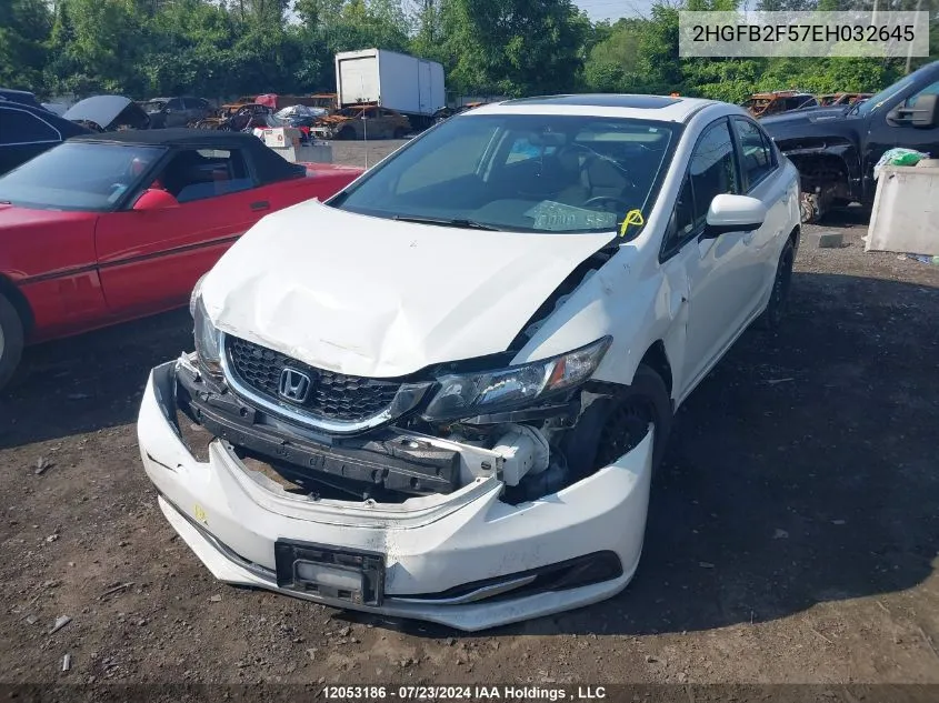 2014 Honda Civic Lx VIN: 2HGFB2F57EH032645 Lot: 12053186