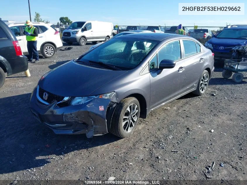 2014 Honda Civic Ex 4Dr VIN: 2HGFB2F53EH029662 Lot: 12069384