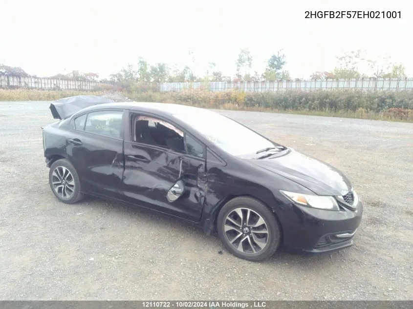 2014 Honda Civic Lx VIN: 2HGFB2F57EH021001 Lot: 12110722