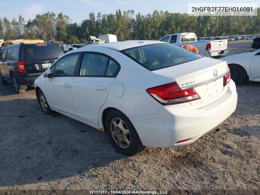 2014 Honda Civic Sedan VIN: 2HGFB2F77EH016091 Lot: 12117317