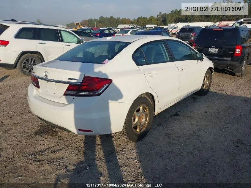 2HGFB2F77EH016091 2014 Honda Civic Sedan