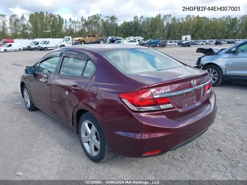 2HGFB2F44EH007001 2014 Honda Civic Sedan