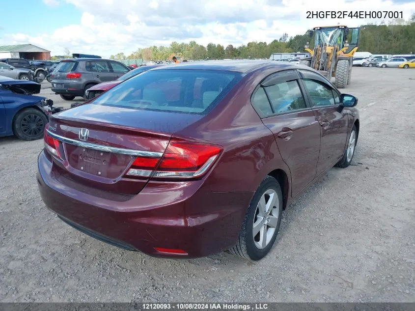 2HGFB2F44EH007001 2014 Honda Civic Sedan