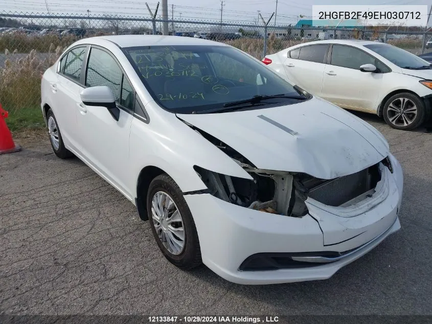 2014 Honda Civic Sedan VIN: 2HGFB2F49EH030712 Lot: 12133847